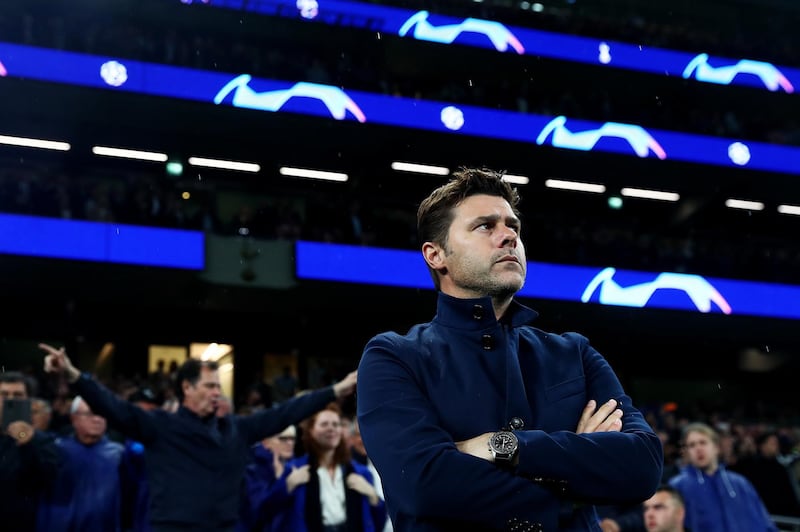 LONDON, ENGLAND - OCTOBER 01: Mauricio Pochettino, Manager of Tottenham Hotspur looks prior to the UEFA Champions League group B match between Tottenham Hotspur and Bayern Muenchen at Tottenham Hotspur Stadium on October 01, 2019 in London, United Kingdom. (Photo by Julian Finney/Getty Images)