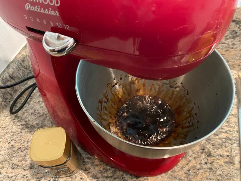 Step 2: Start whisking the thick coffee mixture. 