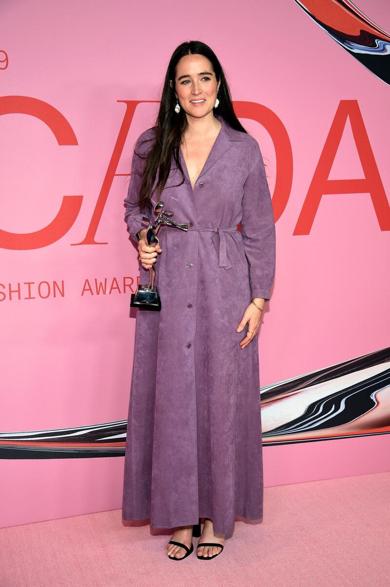 Bode designer Emily Adams Bode, winner of Emerging Designer of the Year Award at for the 2019 CFDA fashion awards at the Brooklyn Museum in New York City on June 3, 2019. AP