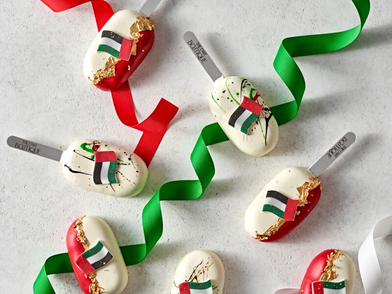Waldorf Astoria DIFC will offer cakesicles inspired by the UAE flag. Photo: Waldorf Astoria DIFC