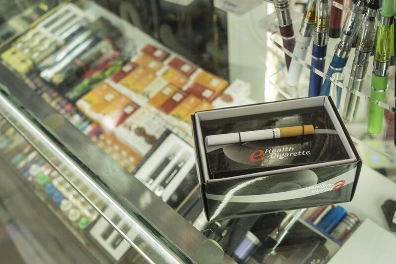 Electronic cigarettes – e-cigarettes – for sale in Dubai, despite being  banned by the Government. Antonie Robertson / The National