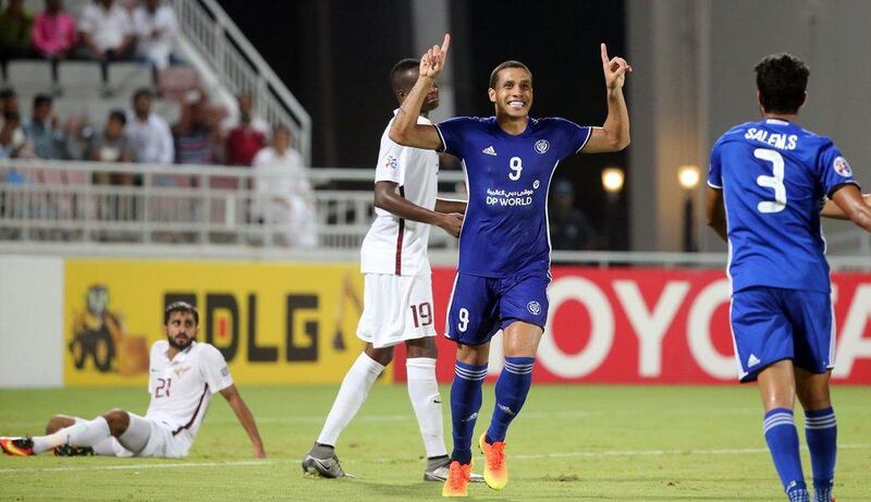 Wanderley enjoyed an impressive debut for Al Nasr, scoring twice in the 3-0 victory against El Jaish in the Asian Champions League quarter-final first leg in Doha. Karim Jafar / AFP