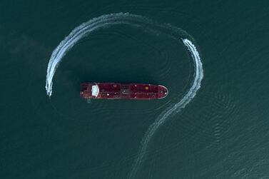 The Islamic Revolutionary Guard Corps circle the Stena Impero in July at the Iranian port of Bandar Abbas. AP Photo
