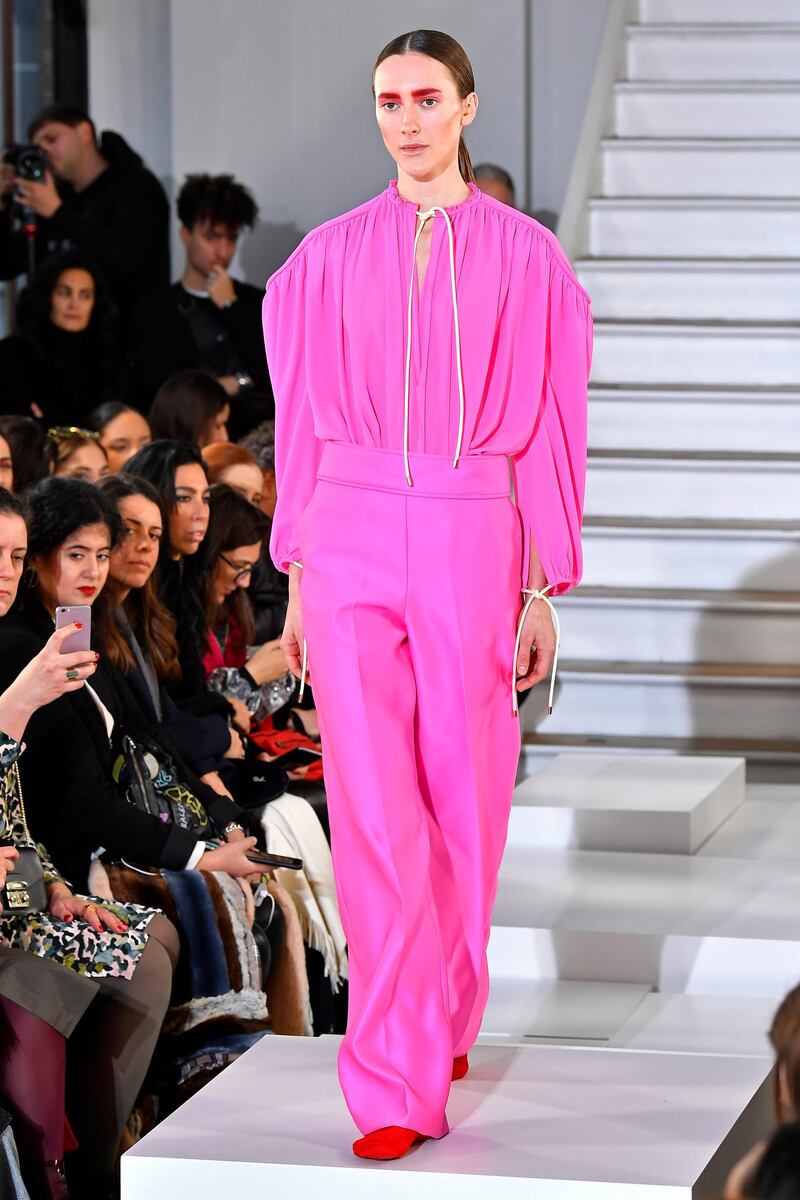 A look from the Maison Rabih Kayrouz spring / summer 2020 collection during Paris Haute Couture Fashion Week on January 20, 2020. Getty Images