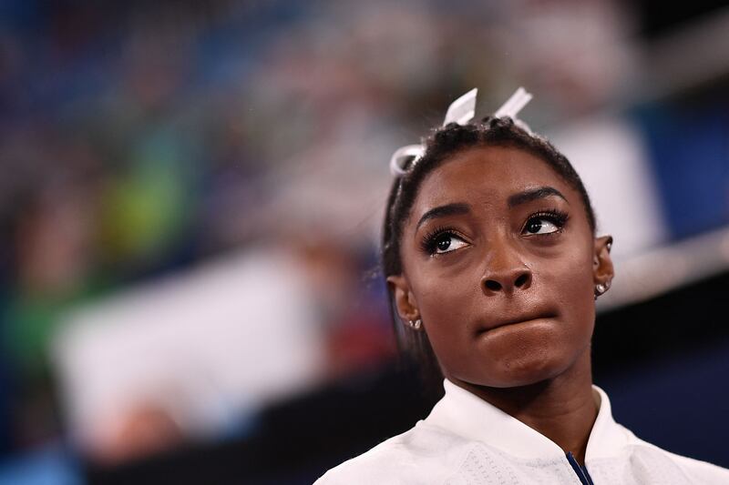 US gymnast Simone Biles made headlines when she withdrew from the team and all-around women's gymnastics competition, citing concerns to her mental health. AFP