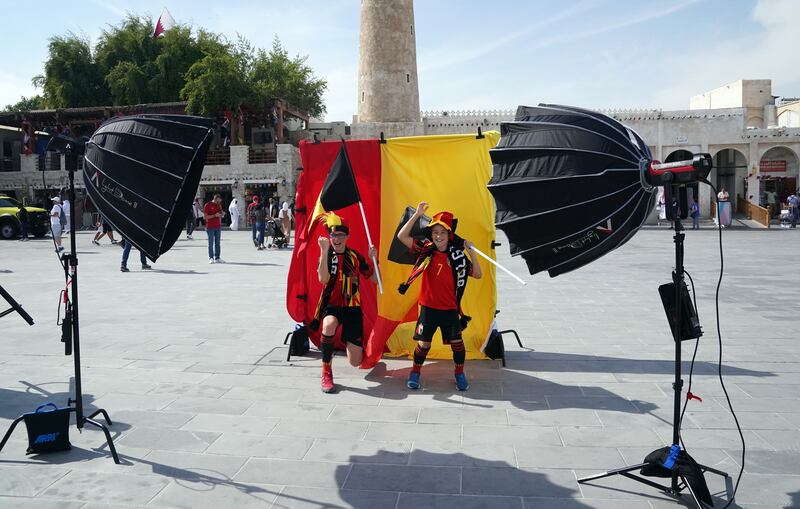 Belgium fans in Doha's Souq Waqif. PA