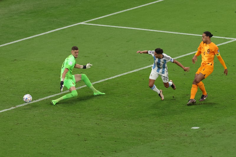 NETHERLANDS RATINGS: Andries Noppert - 6. Was fortunate that his early pass wasn’t cut out, but any luck ran out when Nahuel Molina ran through and poked the ball past him. Didn’t even move for Lionel Messi’s penalty and didn’t keep any out in the shootout. Getty