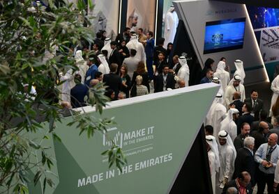 Visitors at the Make it in the Emirates Forum in Abu Dhabi. Khushnum Bhandari / The National
