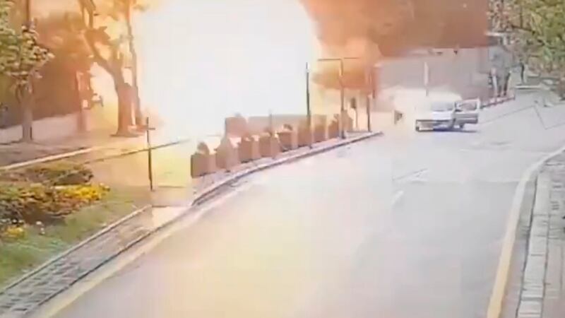 CCTV footage shows the moment Turkey’s Ankara was hit by an explosion.