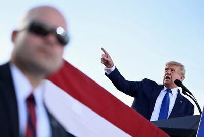 Former US president Donald Trump hosts a rally to boost Ohio Republican candidates ahead of their May 3 primary election, at the county fairgrounds in Delaware, Ohio, on Saturday. Reuters