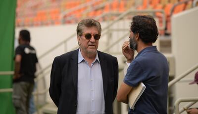 Oscar-winning producer Andres Vincente Gomez on the set of 'Champions'. Al Maha Films, Lola Arabia