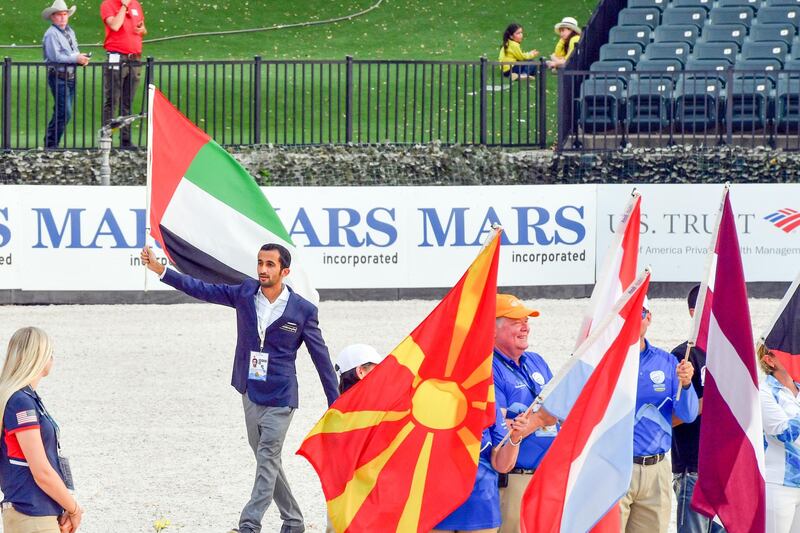 <p>The UAE is represented during the opening ceremony of the FEI World Equestrian Games 2018 in North Carolina, US. Courtesy Dubai Media Office</p>
