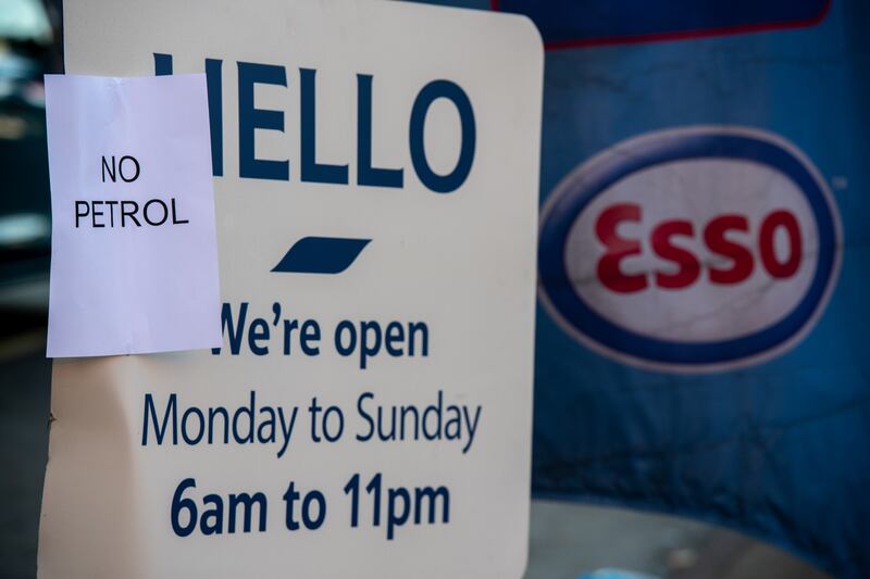 An Esso garage in Lewisham, London, has no petrol. A shortage of lorry drivers in the UK has affected a broad range of supply chains, including the distribution of petrol to service stations across the country. Getty Images
