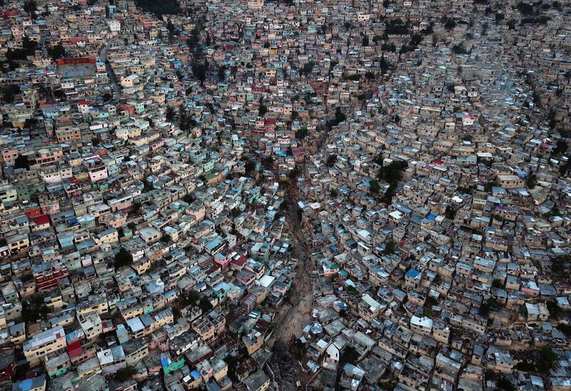 The Jalousie neighborhood in the commune of Petion Ville during the sunset, in Port-au-Prince, Haiti. Hector Retamal  / AFP
