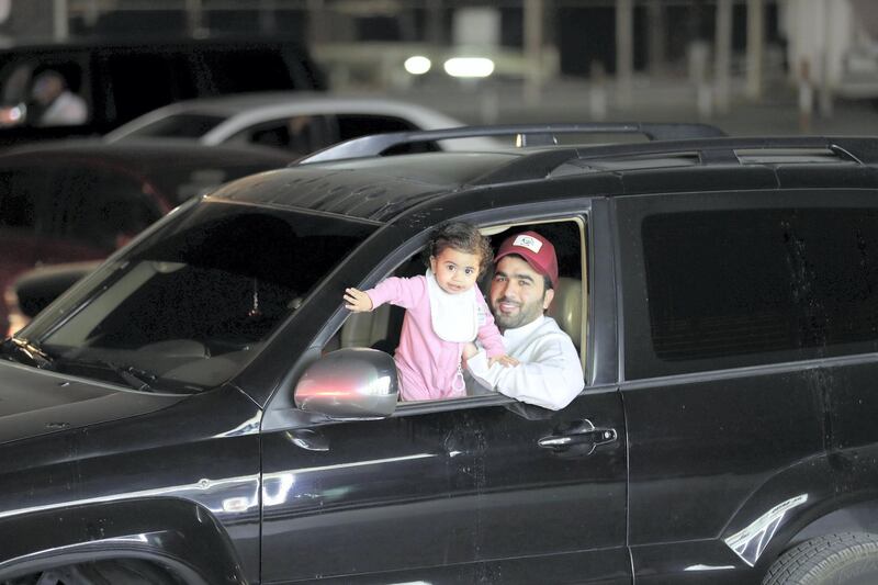 Ras Al Khaimah, United Arab Emirates - November 27th, 2019: National Day feature on Rounding where people drink tea in their cars. Wednesday, November 27th, 2019, Ras Al Khaimah. Chris Whiteoak / The National