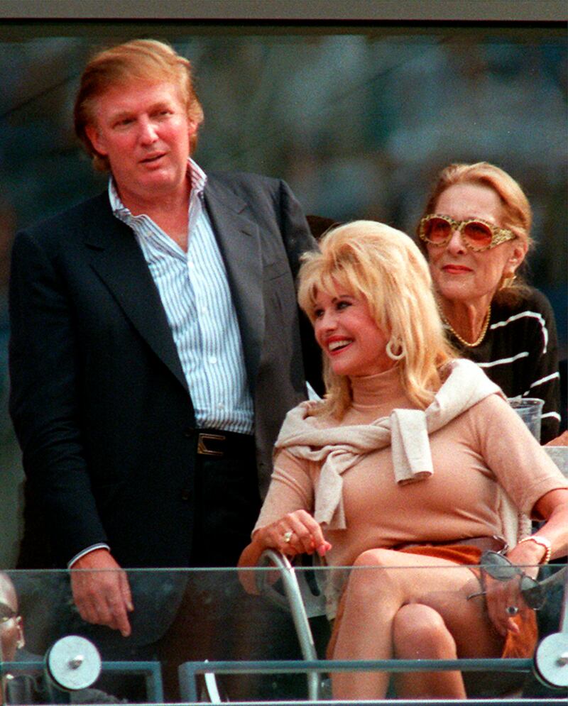 Donald and Ivana Trump at the US Open in New York in September 1997. AP
