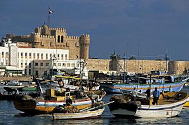 Fort Qaitbay on the western end of the Corniche is a 15th-century citadel built on the ruins of Alexandria's lighthouse, which was once one of the Seven Wonders of the Ancient World.