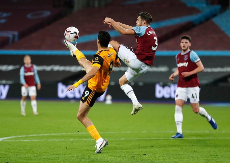 Raul Jimenez - 5, Was feeding off scraps. Showed some moments of intelligence, but he was completely nullified by the Hammers defence. Getty