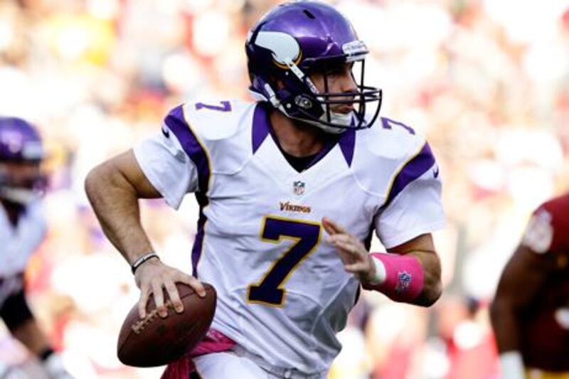 Christian Ponder in action for the Minnesota Vikings.