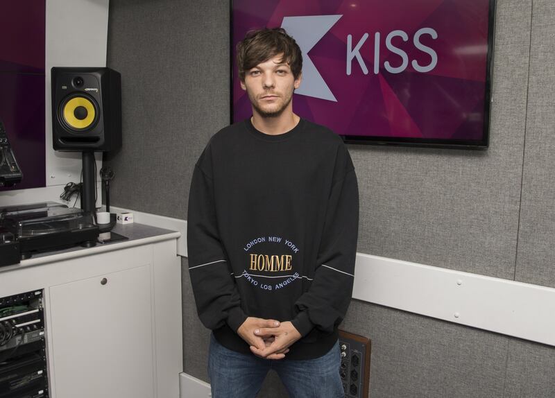 LONDON, ENGLAND - JULY 19:  Louis Tomlinson at Kiss FM Studio's on July 19, 2017 in London, England.  (Photo by Gareth Cattermole/Getty Images)