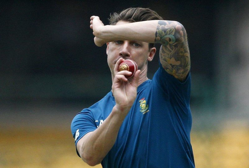South Africa's Dale Steyn bowls on Thursday in the nets during a training session ahead of their second Test against India. He was ruled out of the match on Friday. Aijaz Rahi / AP / November 12, 2015