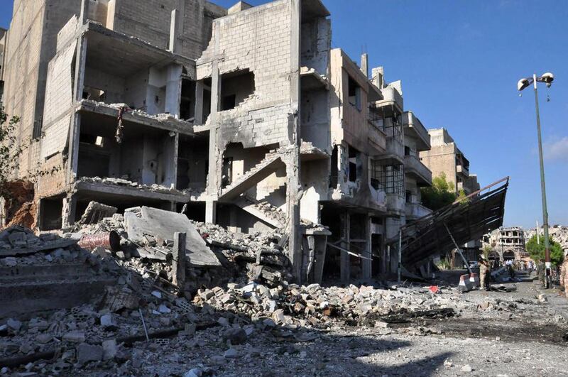 Damaged buildings at Bab Tadmour district in the old city of Homs, Syria on September 5, 2016 after a series of bombs in government-held areas killed scores. EPA / Handout photo made available by Syria's Arab News Agency (Sana) 