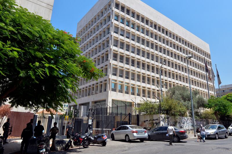 Lebanese state security personnel on patrol during the raid on the Banque du Liban. EPA