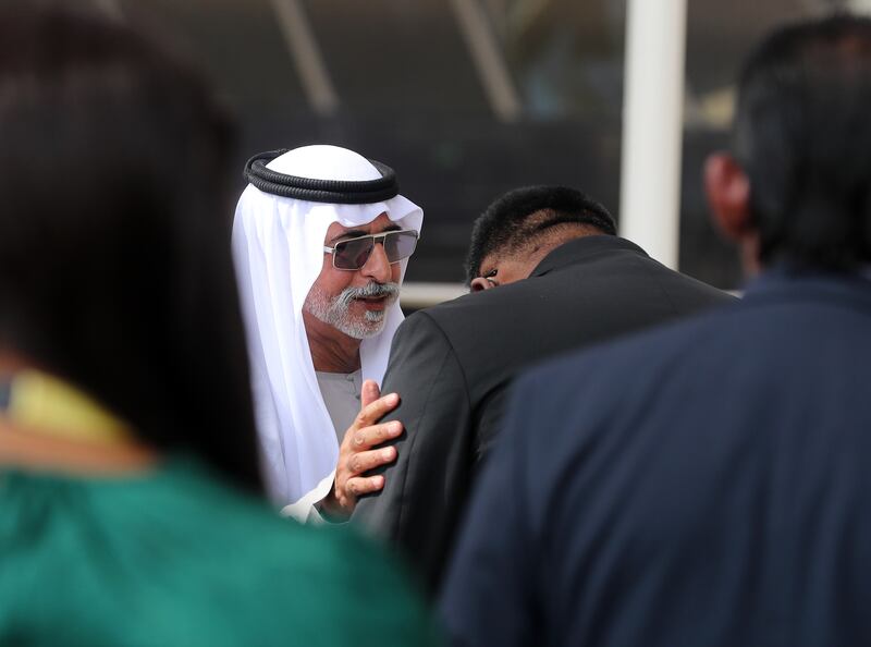 Sheikh Nahyan bin Mubarak, Minister of Tolerance and Coexistence with Irfaan Ali, President of Guyana, at the world's fair site.