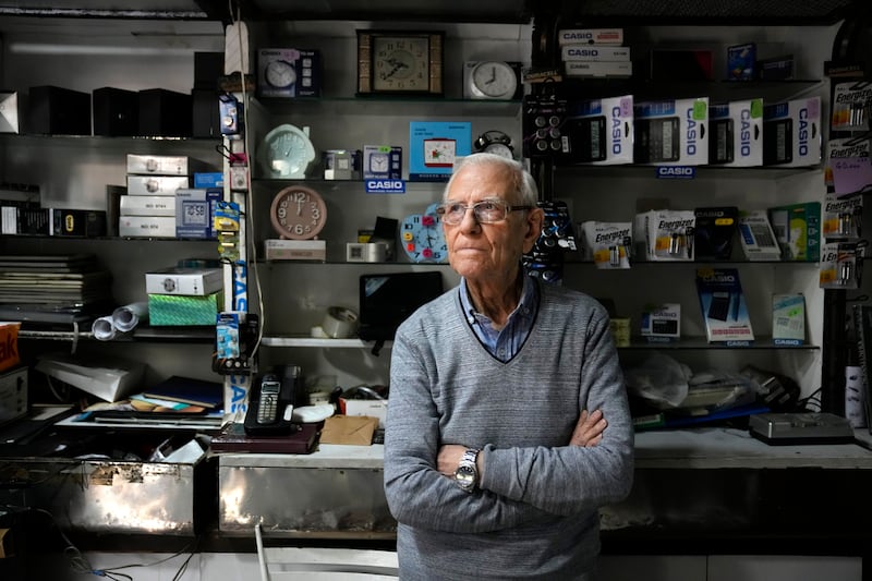 Michel Eid in his music shop.