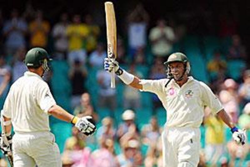 Mike Hussey, right, rates a special mention for Australia's famous victory against Pakistan in the Sydney Test match.