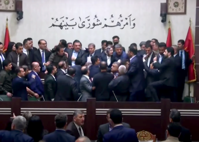 A fist fight broke out between KDP and PUK members in the Kurdish parliament
