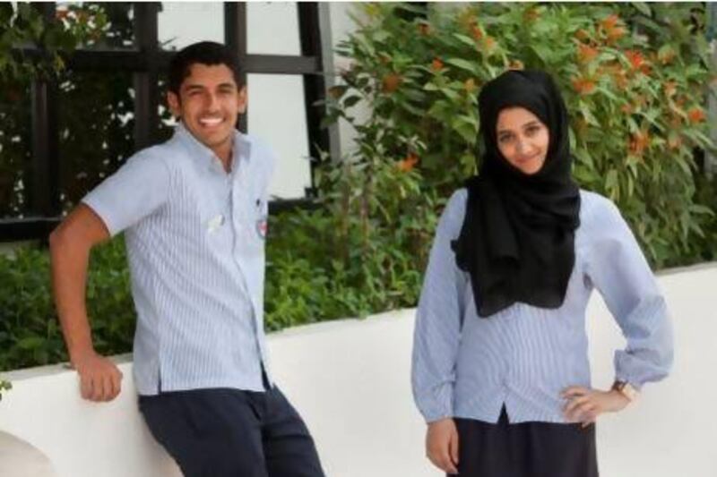 For Aisha Mahmoub, 17, right, and Ghanim Hableel, 18, the state visit will bring their history and current-affairs lessons at school to life. Jaime Puebla / The National