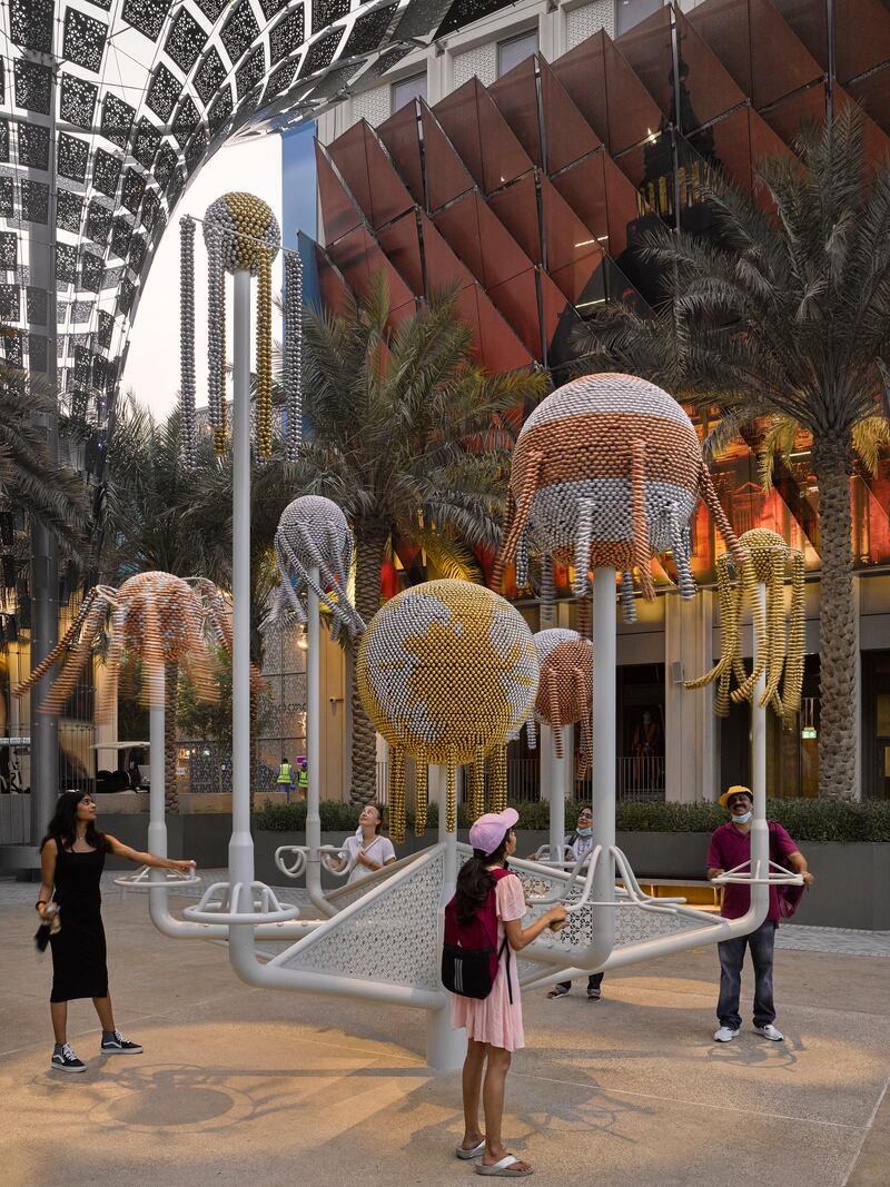 Sonic Planetarium – Dripping Lunar Sextet by artist Haegue Yang, Public Art Programme, Expo 2020 Dubai. Photo: Expo 2020 Dubai