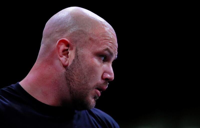 British heavyweight Tom Little during the public work out. Reuters