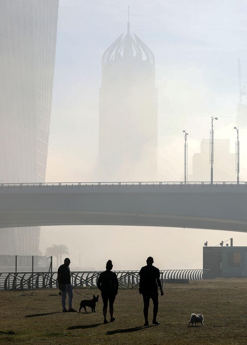 Dubai, United Arab Emirates - December 26th, 2017: Heavy fog in Dubai. Tuesday, December 26th, 2017 at Marina, Dubai. Chris Whiteoak / The National