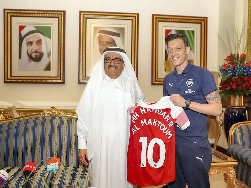 Arsenal players in Dubai. Courtesy Al Nasr