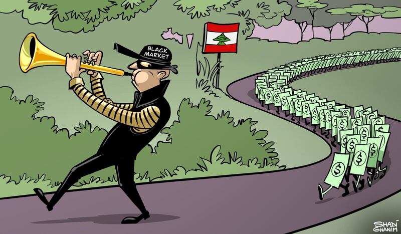 Our cartoonist Shadi Ghanim's take on the rush to buy dollars as the black market thrives in Lebanon