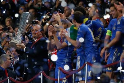 Rafa Benitez led Chelsea to the Europa League title in 2012/13 after battling several odds. Matt Dunham / AP Photo