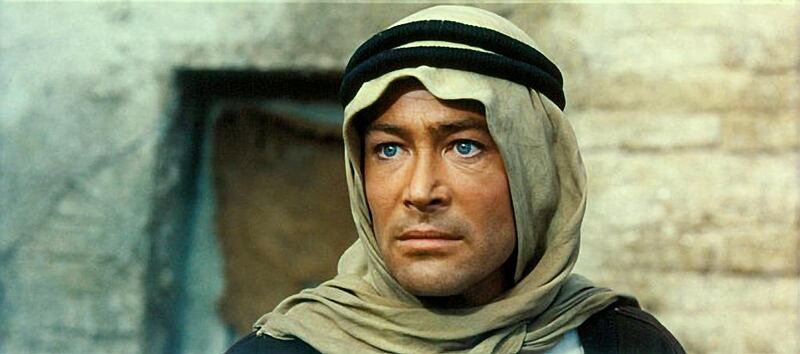 The image of Peter O'Toole's bright blue eyes peering out of a headscarf in Lean’s film Lawrence of Arabia is unforgettable.

Courtesy Columbia Pictures