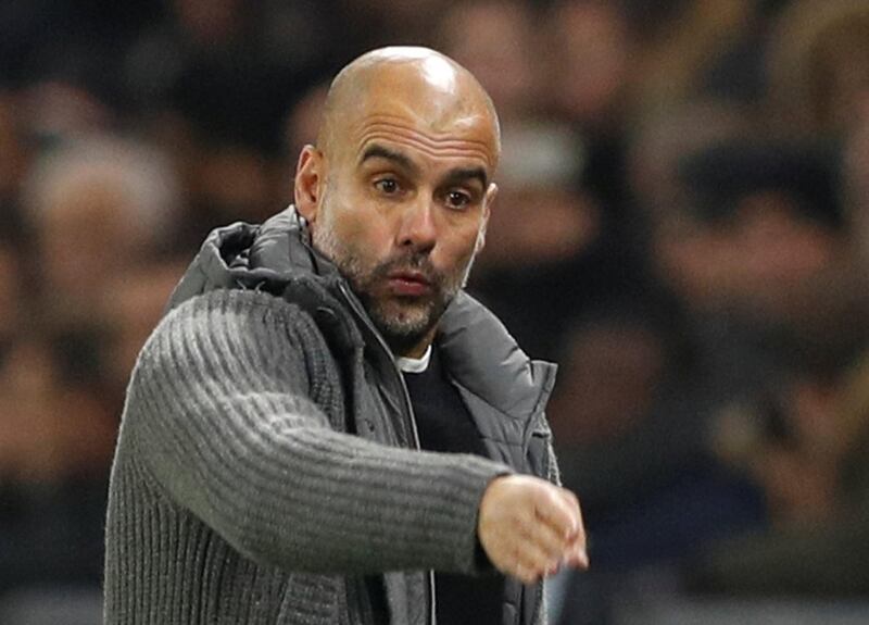 Soccer Football - Champions League - Group Stage - Group F - Olympique Lyonnais v Manchester City - Groupama Stadium, Lyon, France - November 27, 2018  Manchester City manager Pep Guardiola gestures             Action Images via Reuters/John Sibley