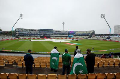 Cricket - ICC Cricket World Cup - New Zealand v Pakistan - Edgbaston, Birmingham, Britian - June 26, 2019   General view of Pakistan fans during a rain delay to the start of the match   Action Images via Reuters/Andrew Boyers