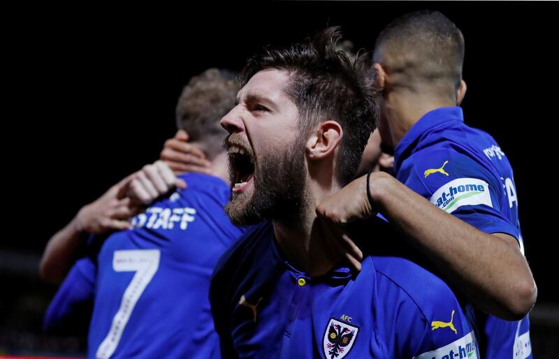 Centre midfield: Scott Wagstaff (AFC Wimbledon) – Had never scored twice in a game in his career and then got a brace against West Ham, including a fine solo goal. Action Images via Reuters / Matthew Childs