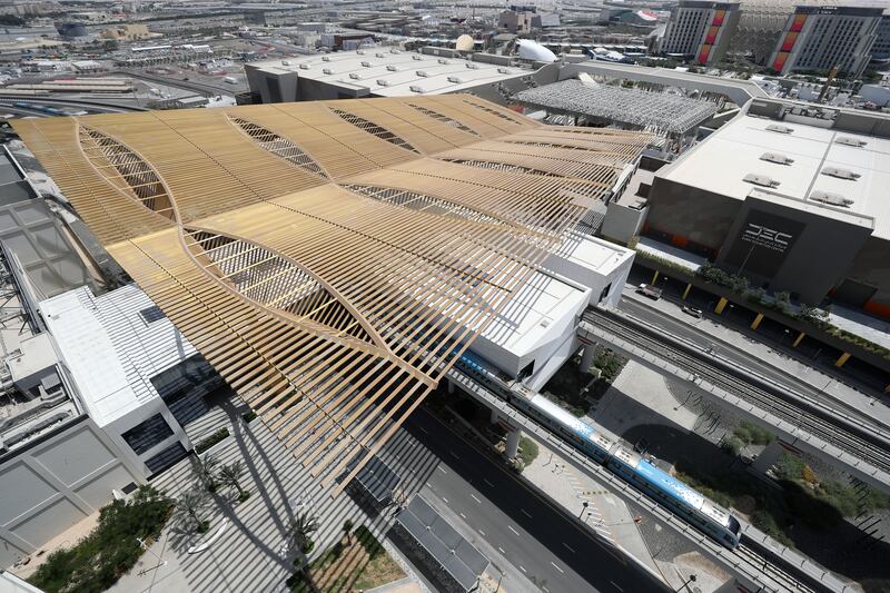 The nearby Expo 2020 Dubai metro line.