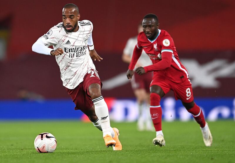 Naby Keita. 7 – His constant hustling and pressing on the right kept the Gunners on their toes in an impressive display. Worked hard to win the ball back and always played the simple ball to keep the Reds moving. AP