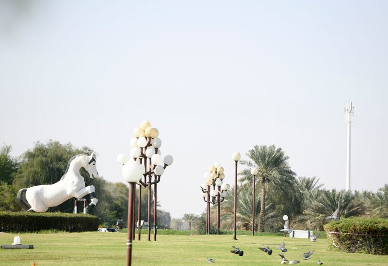 The beloved Tawam roundabout features four striking horse statues. Khushnum Bhandari / The National
