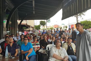 Cafe Bologna was packed with Moroccan football fans as they saw their national side defeat the Ivory Coast. Picture by Saeed Saeed