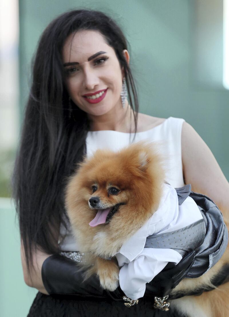 Dubai, United Arab Emirates - Reporter: Katy Gillett. Features. Boujie Paws Co Dog Fashion Show at the Vida hotel. Tuesday, April 6th, 2021. Dubai. Chris Whiteoak / The National