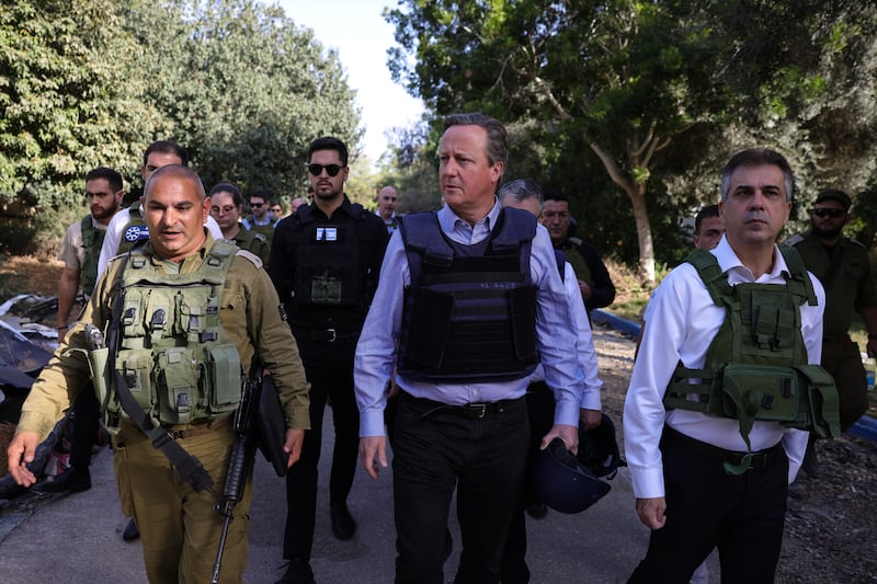 Britain's Foreign Secretary David Cameron in Israel.  No 10 Downing Street