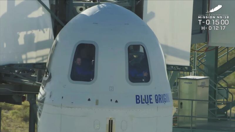 Blue Origin’s New Shepard rocket is being prepared for mission NS-18 in October 2021. Reuters