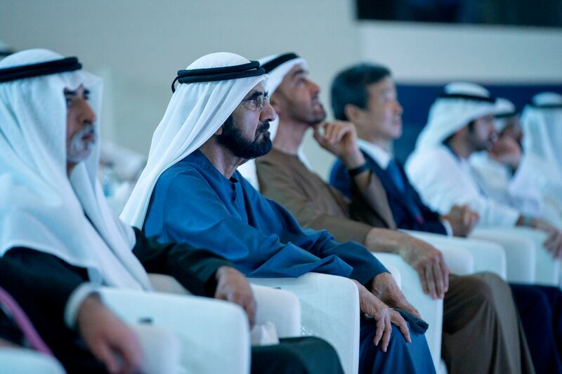 Sheikh Mohammed attends the opening ceremony of Expo Dubai 2020, at Al Wasl Plaza. Photo: Presidential Court